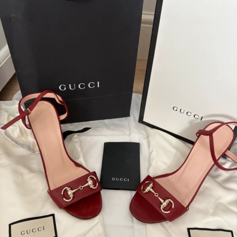 Gucci Women's Red Heeled Sandals